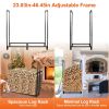 Firewood Log Rack 2500LBS Iron Wood Lumber Storage Stacking Rack 4.03ft Heavy Duty Pile Lumber Storage Holder for Fireplace Firepit