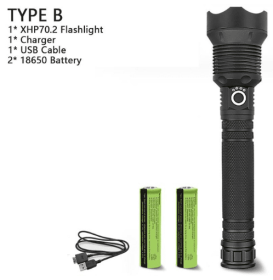 XHP70.2 Powerful Usb Led Flashlight (Option: P70.2+18650-EU)