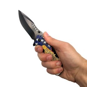 4.75" Knife With ABS Handle (Color: US Flag)