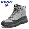 BONA 2022 New Designers High-Top Hiking Boots Men Action Leather Outdoor Wear-Resistant Non-Slip Snow Shoes Man Ankle Boots Soft