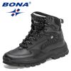 BONA 2022 New Designers High-Top Hiking Boots Men Action Leather Outdoor Wear-Resistant Non-Slip Snow Shoes Man Ankle Boots Soft