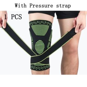 Bandage silicon Knit Kneepad (Color: Green, size: L)