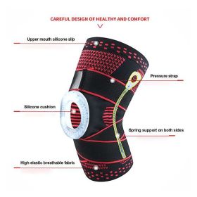 Bandage silicon Knit Kneepad (Color: Red, size: XL)