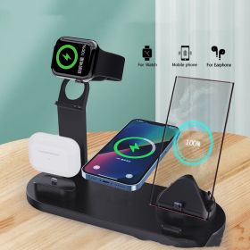 Plastic 3 In 1 Wireless Charger Stand Fast (Option: Black-Without wireless charging)